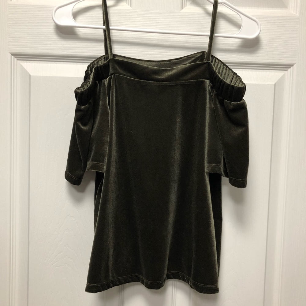 Velvet off the shoulder top